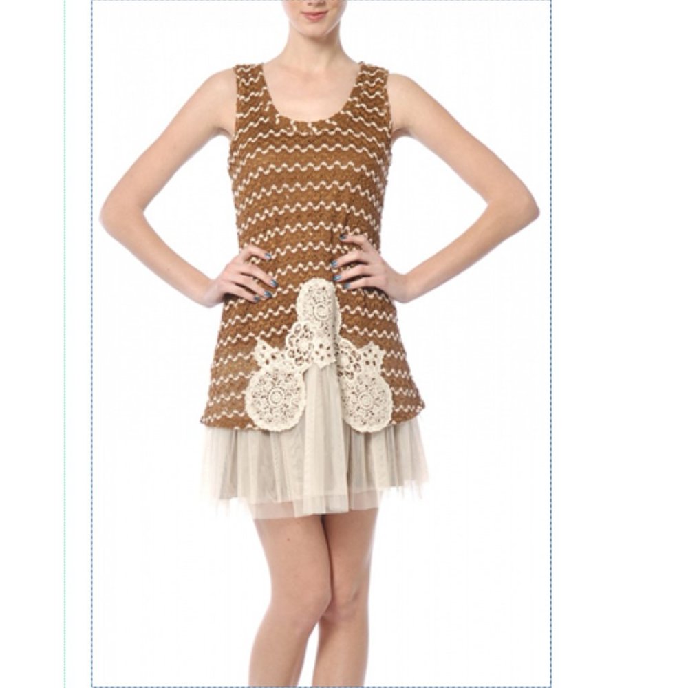 SOLD OUT! RYU SLEEVELESS DRESS W/TULLE BOTTOM
